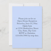 Periwinkleのストライプ写真卒業発表 招待状 (裏面)