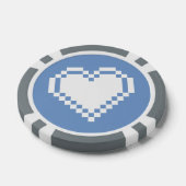 Periwinkleの8ビットハート ポーカーチップ (シングル)