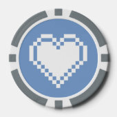 Periwinkleの8ビットハート ポーカーチップ (正面)
