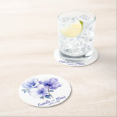 Periwinkleエレガント:パーソナライズされたの結婚コースター ラウンドペーパーコースター (インサイチュ)