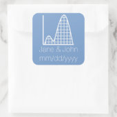 Periwinkleステッカーにアップ スクエアシール (バッグ)