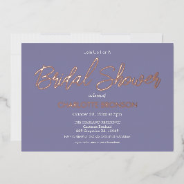 Periwinkleミニマリストスクリプトブライダルシャワー金ゴールド 箔招待状