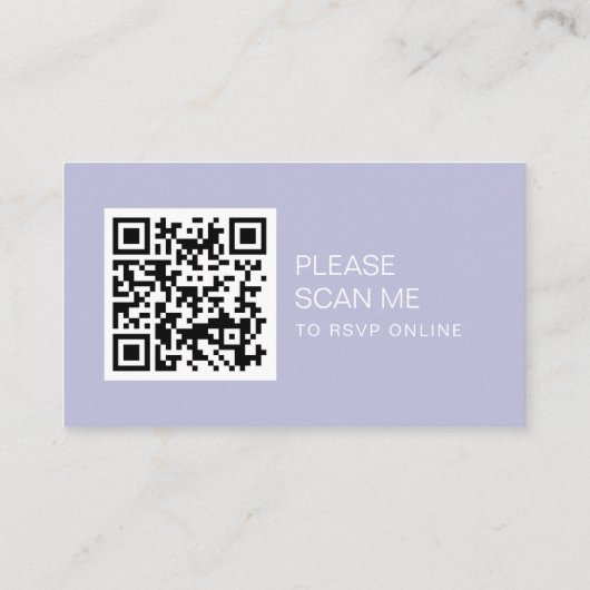 periwinkleミニマルのQRコー結婚ドオンラインRSVP エンクロージャーカード (裏面)