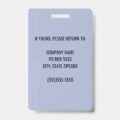 Periwinkleロゴ企業の従業員フォトバッジ バッジ (裏面)