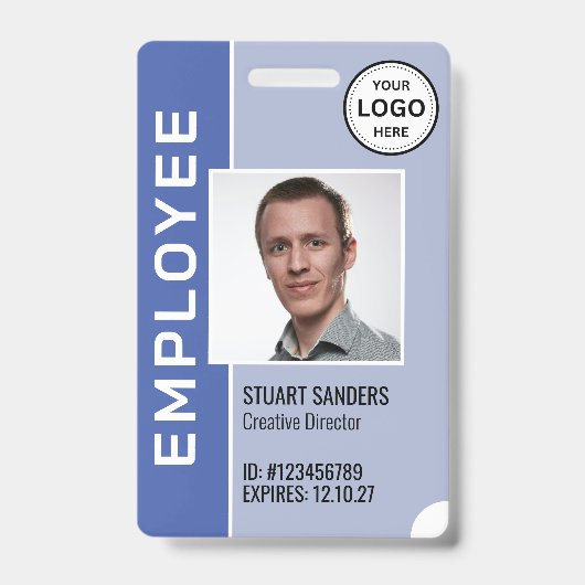 Periwinkleロゴ企業の従業員フォトバッジ バッジ (正面)