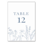 Periwinkleワイルドフラワーテーブルカード番号 テーブルナンバー (裏面)