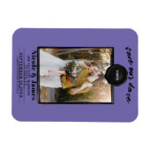 Periwinkleワックスシール写真ウェディング日付を保存 マグネット (横)