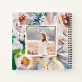 Periwinkle青かわいらし水色フローラ写真 ノートブック (裏面)