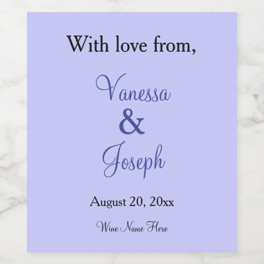 Periwinkle 結婚's Thanks Paviries ワインラベル (シングルラベル)