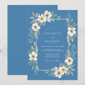 Periwinkle Blossom Romantic Wedding 招待状 (正面/裏面)