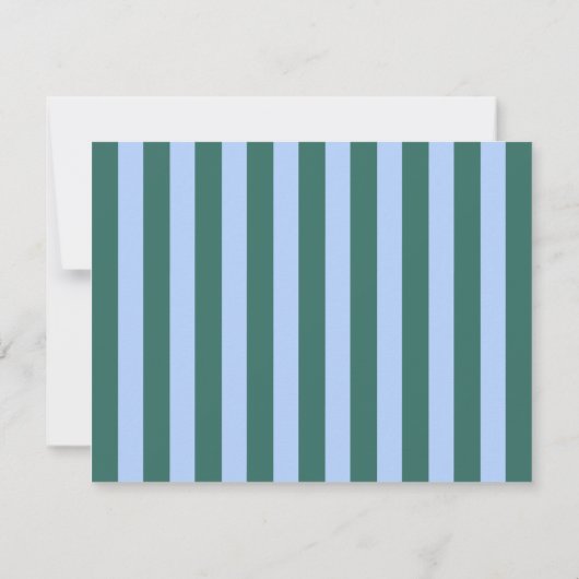 Periwinkle Blue & Deep Teal Wavy Note Card 招待状 (裏面)