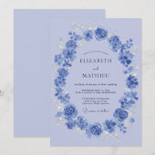 Periwinkle Blue Enchanting Romantic Wedding 招待状 (正面/裏面)