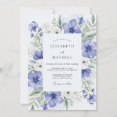 Periwinkle Blue Ethereal Spring Wedding 招待状 (正面)