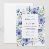 Periwinkle Blue Ethereal Spring Wedding 招待状 (正面/裏面)