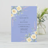 Periwinkle Blue Exquisite Floral Wedding 招待状 (スタンド正面)