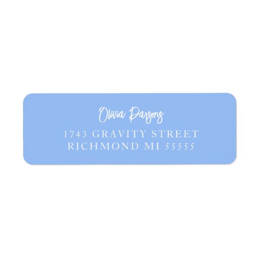 Periwinkle Blue Handレタリングスクリプト ラベル (正面)