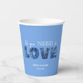 Periwinkle Blue Hydrangeas必要なのはLOVE 紙コップ (正面)