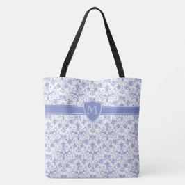 Periwinkle Blue Ogeeパタスタイリッシューン上のモノグラム トートバッグ