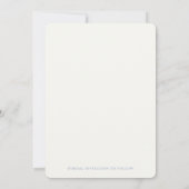 Periwinkle Blue Peony Line Art Wedding Save Date 招待状 (裏面)