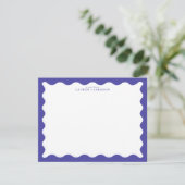 Periwinkle Blue Wavy Frame Note Card 招待状 (スタンド正面)