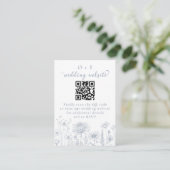 Periwinkle Botanical Wedding Website QR Code エンクロージャーカード (スタンド正面)