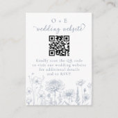 Periwinkle Botanical Wedding Website QR Code エンクロージャーカード (正面)