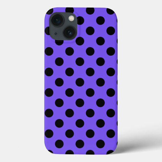 Periwinkle Case-Mate iPhone caの黒い水玉模様 Case-Mate iPhoneケース (裏面)