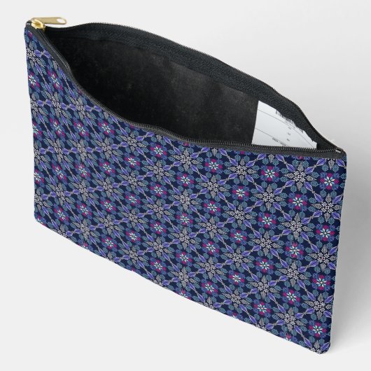 Periwinkle Drop Print Cosmetic Bag アクセサリーポーチ (見開き)