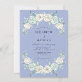 Periwinkle Floral Blossom Wedding 招待状 (正面)