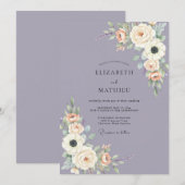 Periwinkle Floral Ethereal Wedding 招待状 (正面/裏面)