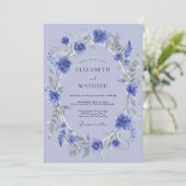 Periwinkle Floral Garland Wedding 招待状 (スタンド正面)