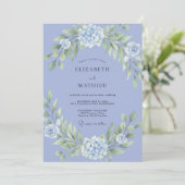 Periwinkle Floral Lush Arch Wedding 招待状 (スタンド正面)