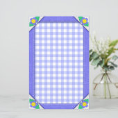 Periwinkle Gingham Checks文房具かわいらし紙 (スタンド正面)