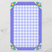 Periwinkle Gingham Checks文房具かわいらし紙 (正面)