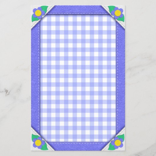 Periwinkle Gingham Checks文房具かわいらし紙 (正面)