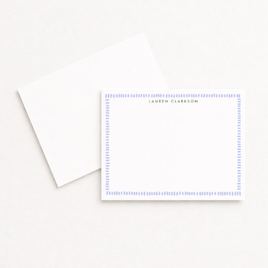 Periwinkle Hand-Painted Border Note Card 招待状