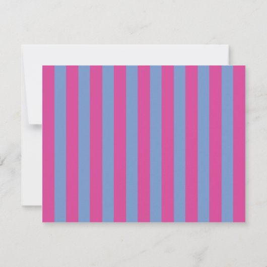 periwinkle & Hot Pink Wavy Border Note Card 招待状 (裏面)