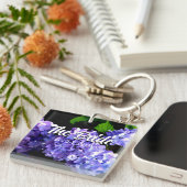 Periwinkle hydrangeas purple blue flowers Bride キーホルダー (正面右)