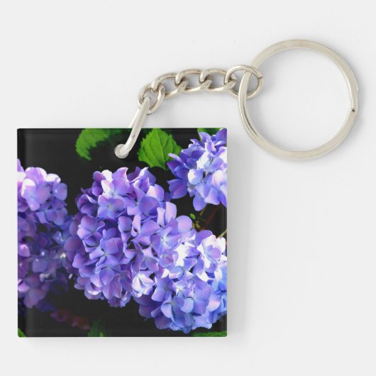 Periwinkle hydrangeas purple blue flowers Bride キーホルダー (裏面)