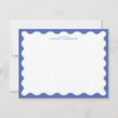 Periwinkle & Icy Blue Wavy Border Note Card 招待状 (正面)