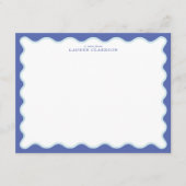 Periwinkle & Icy Blue Wavy Border Note Card 招待状 (正面)