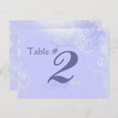 Periwinkle Kanji Love Swirlのテーブ結婚ル番号 ポストカード (正面/裏面)