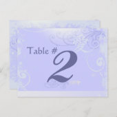 Periwinkle Kanji Love Swirlのテーブ結婚ル番号 ポストカード (正面/裏面)