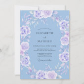 Periwinkle Lavender Celestial Spring Wedding 招待状 (正面)