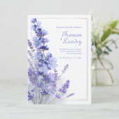Periwinkle Lavender Gold Filigree Frame Wedding 招待状 (スタンド正面)