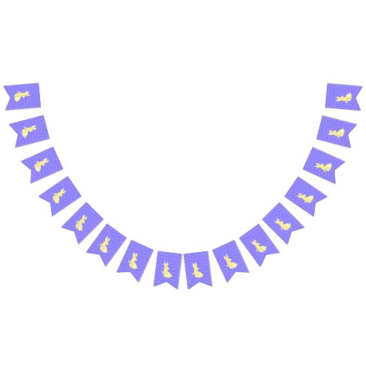 Periwinkle & Lemon Floral Bunny Easter Bunting バンティングフラッグ (全)