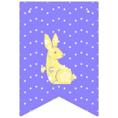 Periwinkle & Lemon Floral Bunny Easter Bunting バンティングフラッグ (第1の旗)