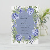 Periwinkle Lush Botanical Wedding 招待状 (スタンド正面)