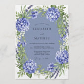 Periwinkle Lush Botanical Wedding 招待状 (正面)