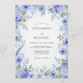 Periwinkle Painterly Bloom Wedding 招待状 (正面)